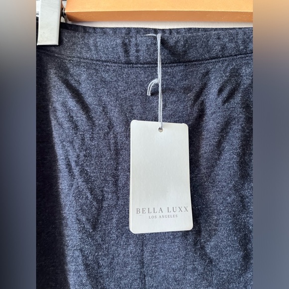 NWT Bella Luxx SHIRRED Cross Black Heather Skirt - Picture 4 of 8